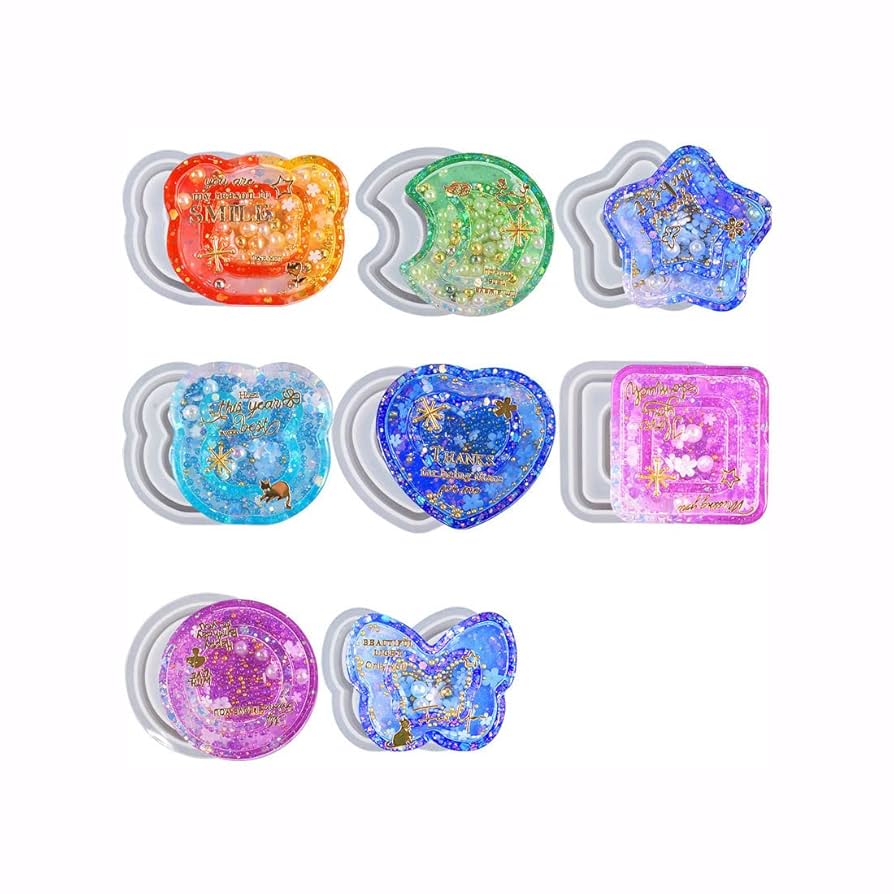 もちもちページ☆ハンドメイド　レジン　8点 Amazon.co.jp: Wabeko シリコンモールド 8個セット+PPシート5枚